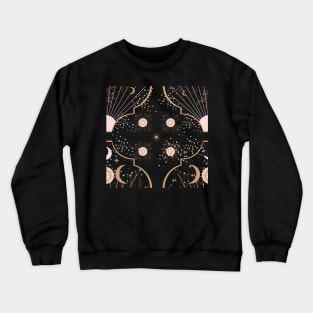 Celestial pattern in gold and pink Crewneck Sweatshirt